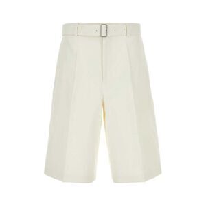 Jil Sander Men Ivory Linen Bermuda Shorts